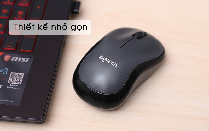 Chuột không dây Logitech Silent M220 Đen Thiết kế nhỏ gọn